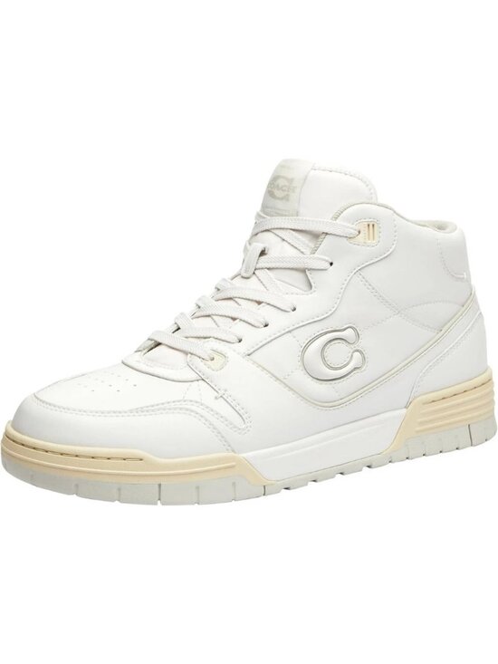 Coach Soho Mid Top Sneakers Men’s Size 10.5 D Optic White Leather Lace Up Casual main image 2